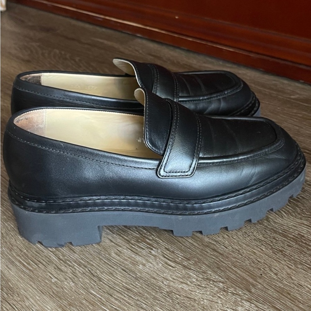 Poppy Barley Black Leather Women's Loafers